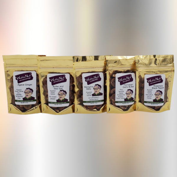 5 wutta nut pecan halves snack packs in assorted flavors