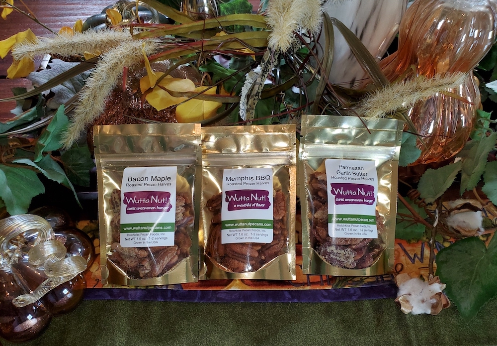 Chili Sweet roasted pecan halves gift pouch