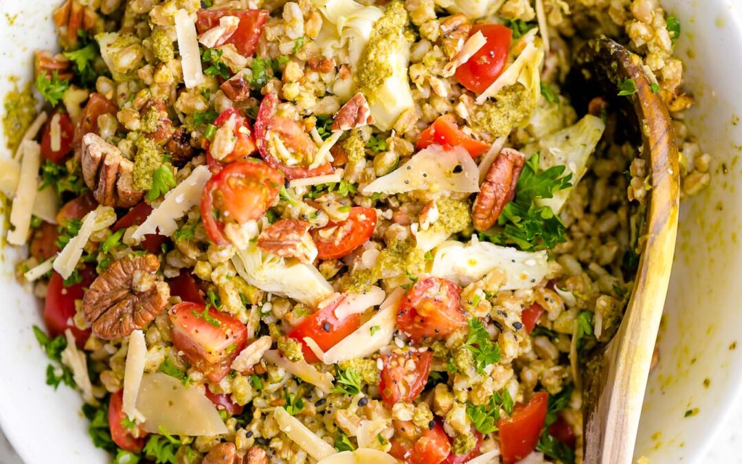 Farro with Pesto and Pecans